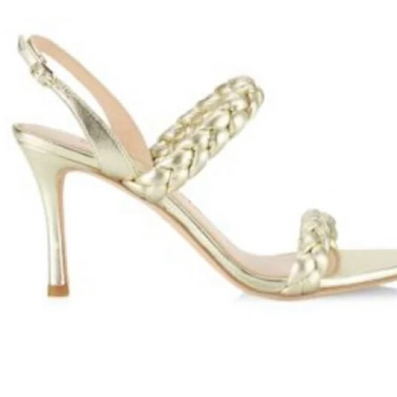 Kate Spade New York Womens Leather Braided Straps Slingback Heels Sandals Gold - Picture 2 of 10
